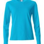 CLIQUE CQ029034 Ladies L/S Basic-T - Turquoise | Custom Printed and Embroidered