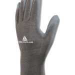 Delta Plus VE702PG Polyester Knitted Gloves- PU Palm - Grey | Custom Printed and Embroidered