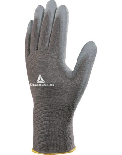 Delta Plus VE702PG Polyester Knitted Gloves- PU Palm | Custom Printed and Embroidered