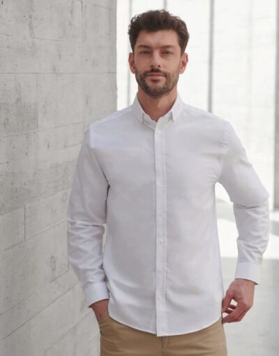 Henbury H512C Mens Modern Long Sleeved Oxford Shirt - Classic Fit