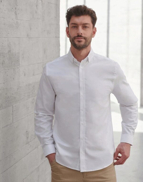 Henbury H512C Mens Modern Long Sleeved Oxford Shirt - Classic Fit