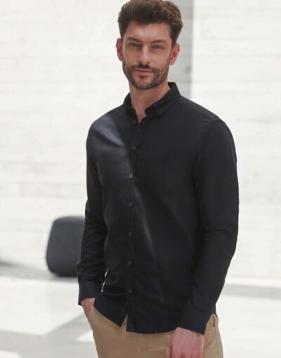 Henbury H512S Mens Long Sleeve Modern Oxford Shirt - Slim Fit