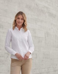 Henbury H513R Ladies Long Sleeve Modern Oxford Shirt – Regular Fit