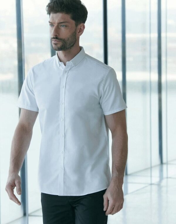 Henbury H517R Mens Short Sleeve Modern Oxford Shirt - Regular Fit