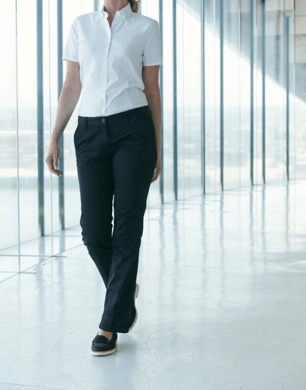 Henbury H641 Ladies 65/35 Flat Fronted Chino Trousers