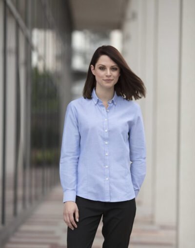 Henbury LADIES LONG SLEEVE MODERN OXFORD SHIRT - REGULAR FIT