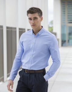 Henbury MENS LONG SLEEVE MODERN OXFORD SHIRT – REGULAR FIT