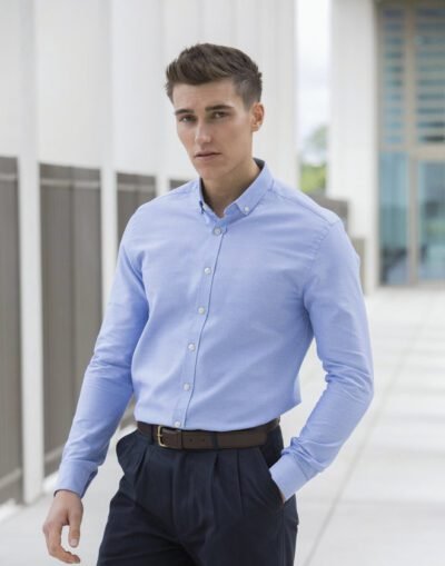 Henbury MENS LONG SLEEVE MODERN OXFORD SHIRT - REGULAR FIT