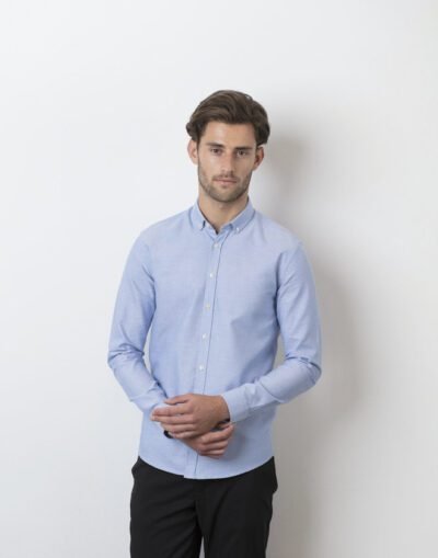 Henbury MENS LONG SLEEVE MODERN OXFORD SHIRT - SLIM FIT