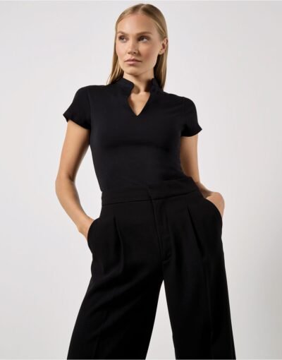 Kustom Kit LADIES REGULAR FIT MANDARIN COLLAR TOP