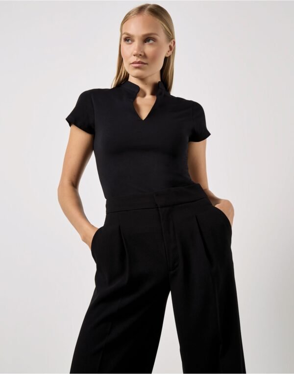 Kustom Kit LADIES REGULAR FIT MANDARIN COLLAR TOP