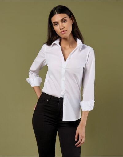 Kustom Kit LADIES TAILORED FIT POPLIN LONG SLEEVE SHIRT