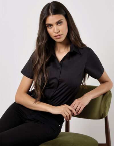 Kustom Kit LADIES TAILORED FIT POPLIN SHORT SLEEVE SHIRT