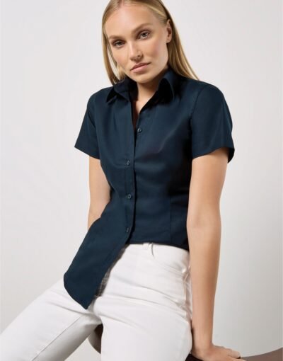 Kustom Kit LADIES TAILORED FIT WORKWEAR OXFORD SHORT SLEEVE SHIRT