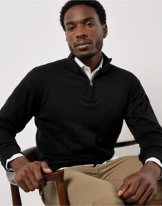 Kustom Kit REGULAR FIT ARUNDEL 1/4 ZIP SWEATER