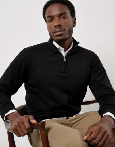 Kustom Kit REGULAR FIT ARUNDEL 1/4 ZIP SWEATER