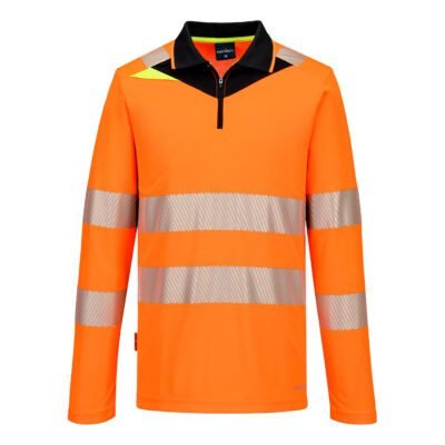Portwest DX419 DX4 Hi-Vis Zip Polo Shirt L/S