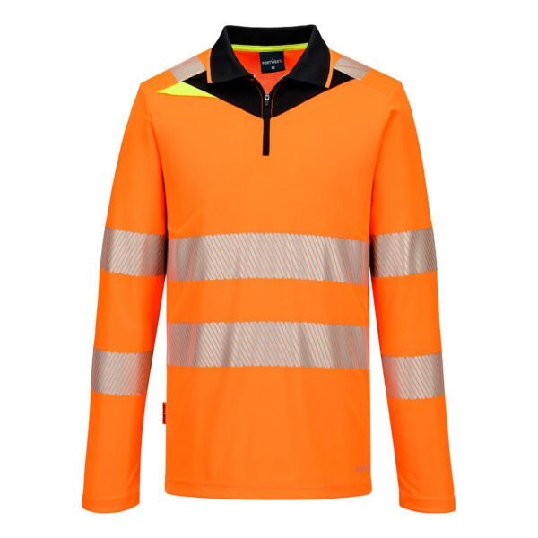 Portwest DX419 DX4 Hi-Vis Zip Polo Shirt L/S
