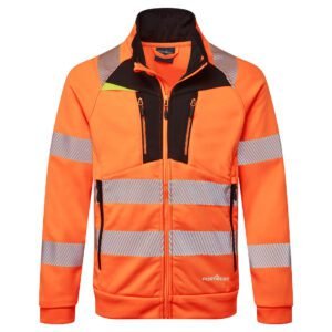 Portwest DX477 DX4 Hi-Vis Funnel Neck Zipped Sweatshirt