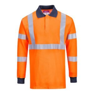Portwest FR76 Modaflame Knit HVO FR Long Sleeve Polo Shirt