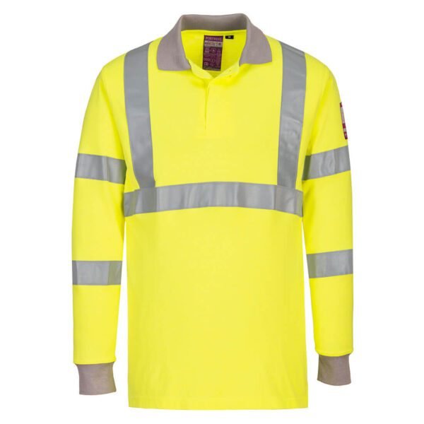 Portwest FR77 Modaflame Knit Hi-Vis FR Long Sleeve Polo Shirt