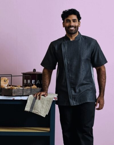 Premier Workwear CHEFS ZIP CLOSE SHORT SLEEVE JACKET