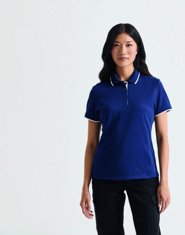 Premier Workwear LADIES CONTRAST TIPPED COOLCHECKER POLO SHIRT