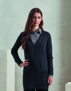 Premier Workwear LADIES LONG LENGTH KNITTED CARDIGAN
