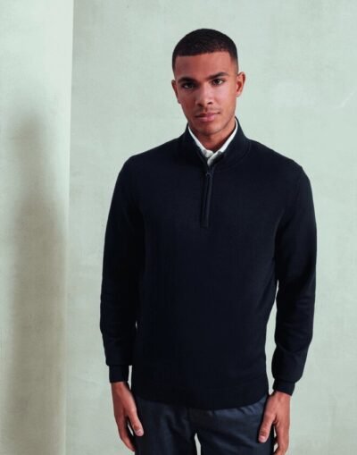 Premier Workwear MENS 1/4 ZIP KNITTED SWEATER