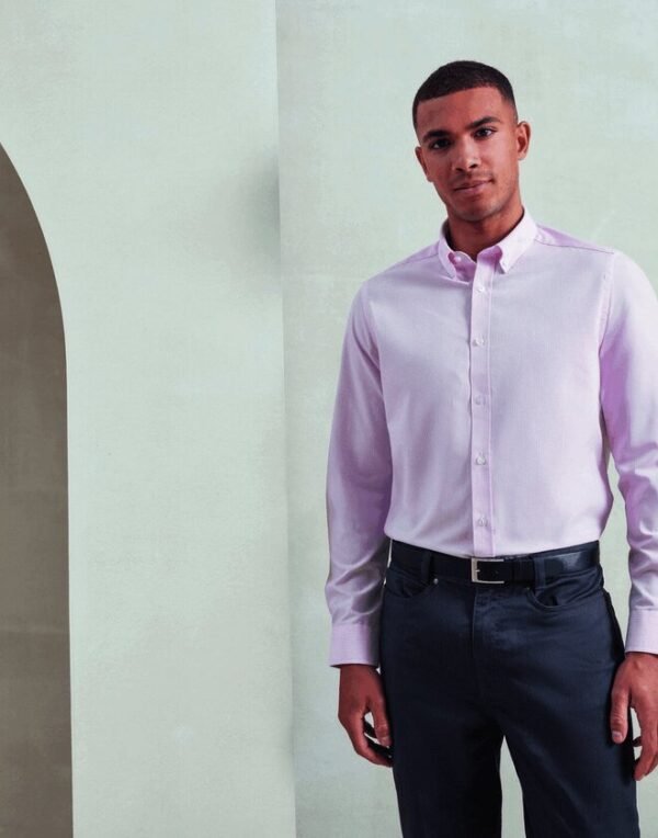 Premier Workwear MENS COTTON RICH OXFORD STRIPES SHIRT