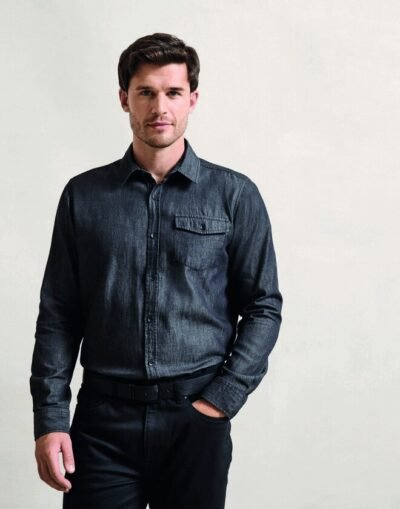 Premier Workwear MENS JEANS STITCH DENIM SHIRT
