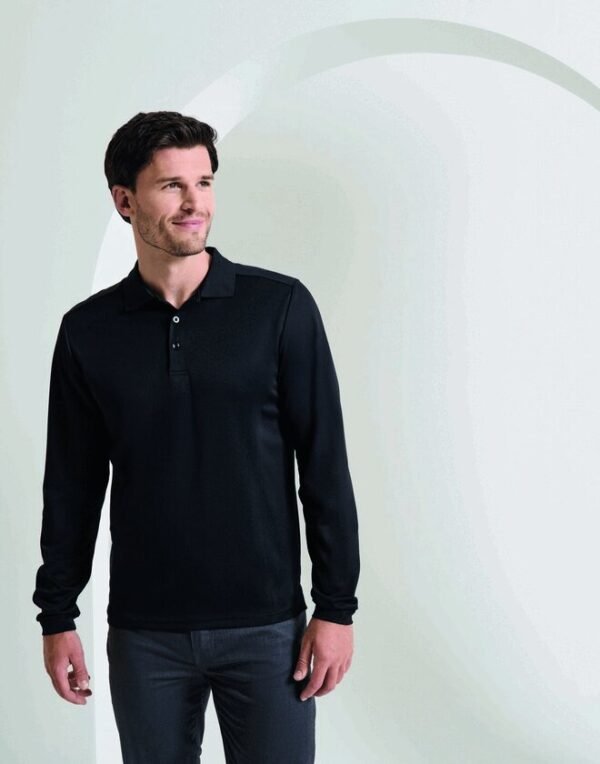 Premier Workwear MENS LONG SLEEVE COOLCHECKER PIQUE POLO SHIRT