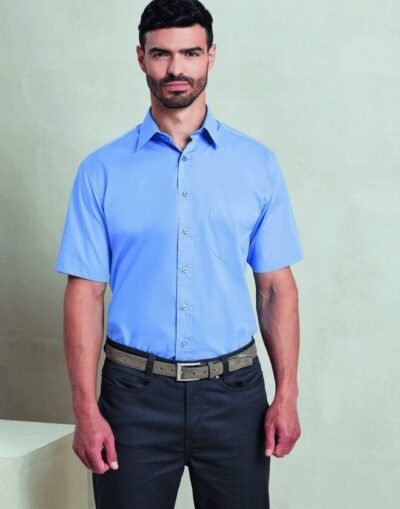 Premier Workwear MENS SHORT SLEEVE POPLIN SHIRT