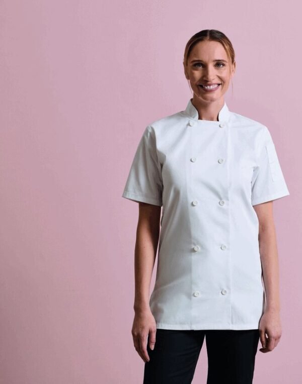 Premier Workwear PR670 Ladies Short Sleeve Chefs Jacket