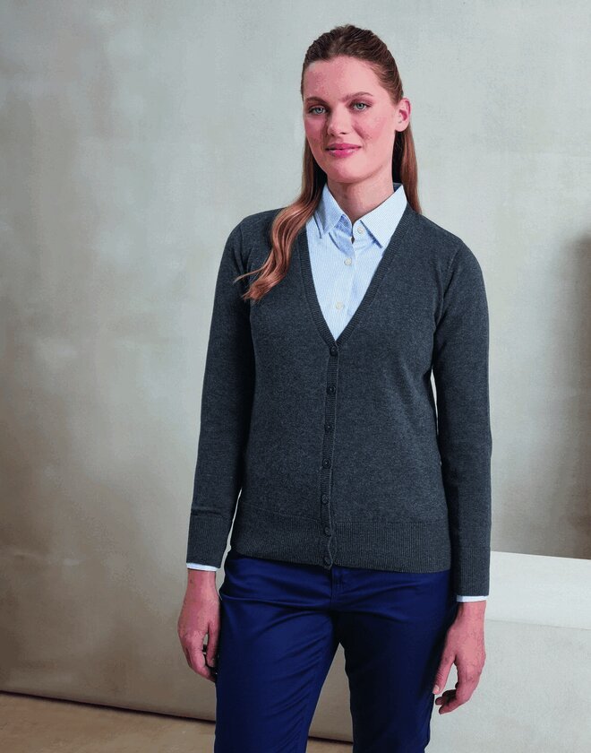 Premier Workwear PR697 Ladies Button Through Knitted Cardigan by Premier Workwear — embroidered & printed workwear