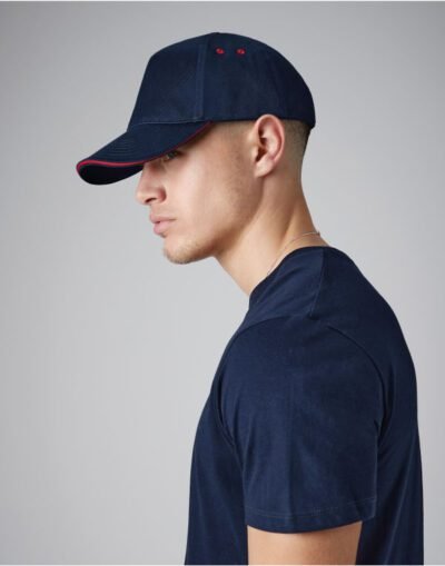 Beechfield Ultimate 5 Panel Cap Sandwich Peak — Custom Embroidery Available