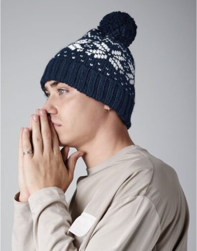 Beechfield Fair Isle Snowstar® Beanie — Custom Embroidery Available