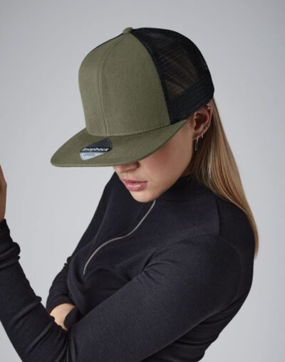 Beechfield Original Flat Peak 6 Panel Trucker — Custom Embroidery Available