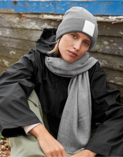 Beechfield Appliqué Patch Beanie — Custom Embroidery Available