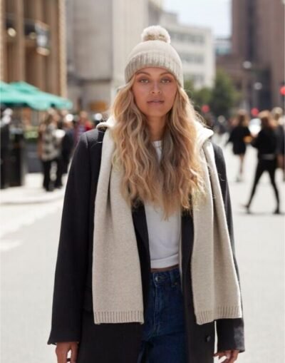 Beechfield Knitted Scarf & Beanie Gift Set — Custom Embroidery Available