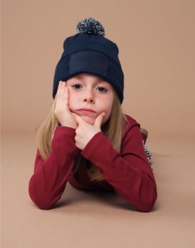 Beechfield Kids Snowstar Patch Beanie — Custom Embroidery Available