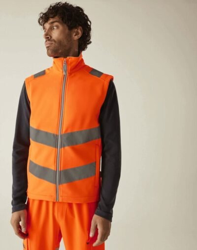 Regatta HI-VIS PRO CONTRACT ABLAZE SOFTSHELL BODYWARMER