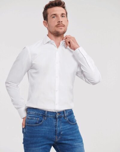 Russell Athletic 960 Mens Long Sleeve Ultimate Stretch Shirt