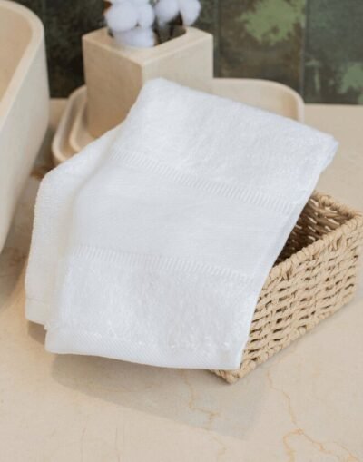 Towel City ORGANIC GUEST TOWEL WITH PRINTABLE BORDER