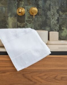 Towel City ORGANIC HAND TOWEL WITH PRINTABLE BORDER
