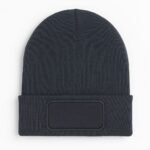 Uneek UC411 Rectangular Patch Beanie - Graphite Grey | Custom Printed and Embroidered
