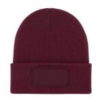 Uneek UC411 Rectangular Patch Beanie - Maroon | Custom Printed and Embroidered