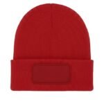 Uneek UC411 Rectangular Patch Beanie - Red | Custom Printed and Embroidered