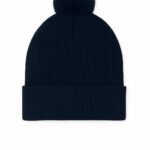 Uneek UC413 Pom Pom Beanie - Navy | Custom Printed and Embroidered
