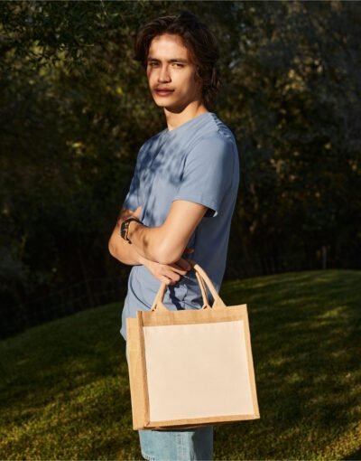 Westford Mill COTTON POCKET JUTE MIDI TOTE